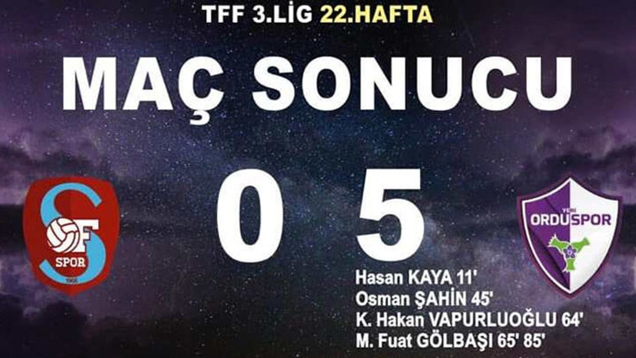 Yeni Orduspor'dan Ofspor'a farklı tarife: 5-0