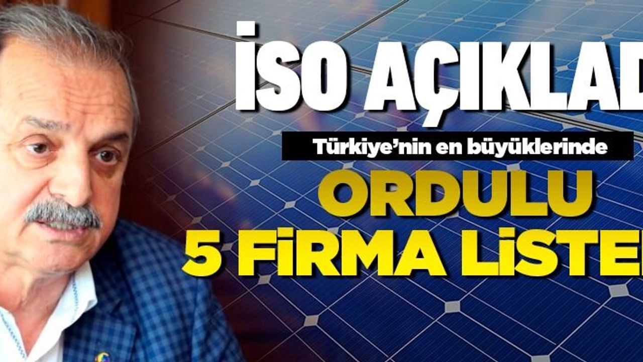 İSO ve TİM listesine 5 Ordulu firma girdi