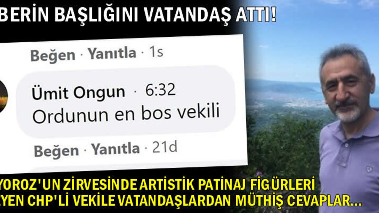 Bu haberin başlığını vatandaş attı: "Ordu'nun en boş vekili"