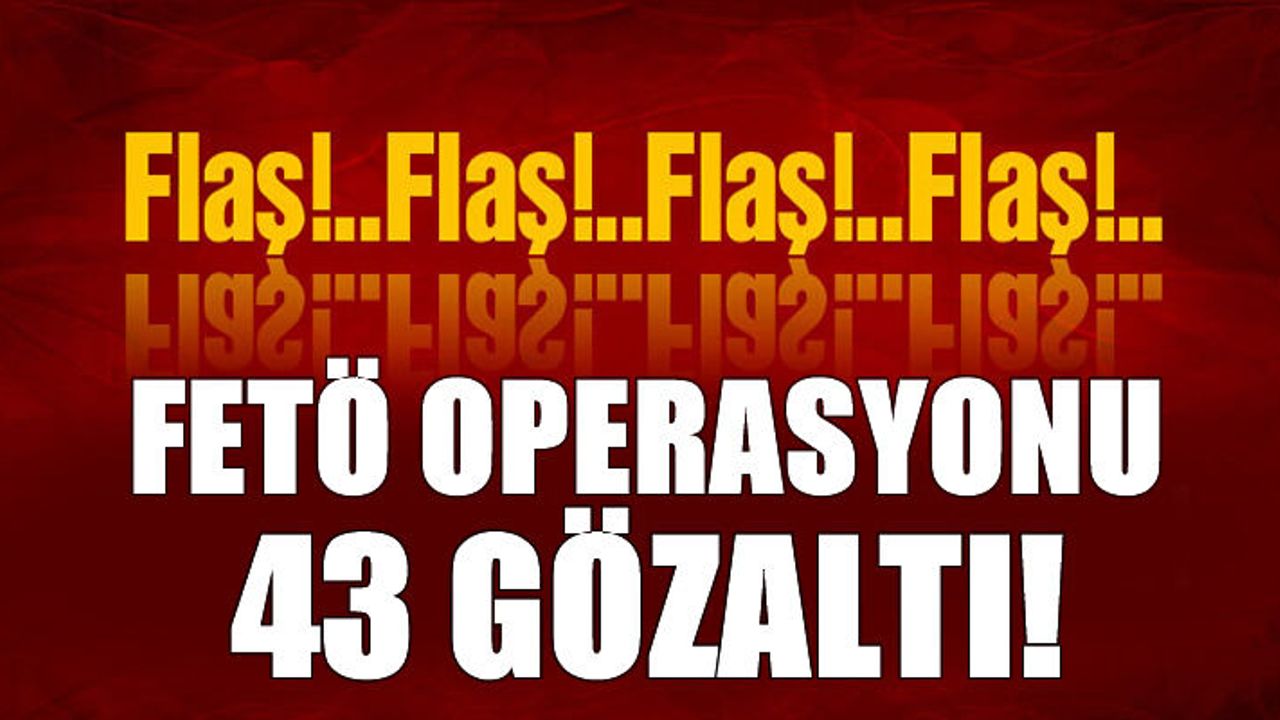 FETÖ'ye dev operasyon: 43 gözaltı!