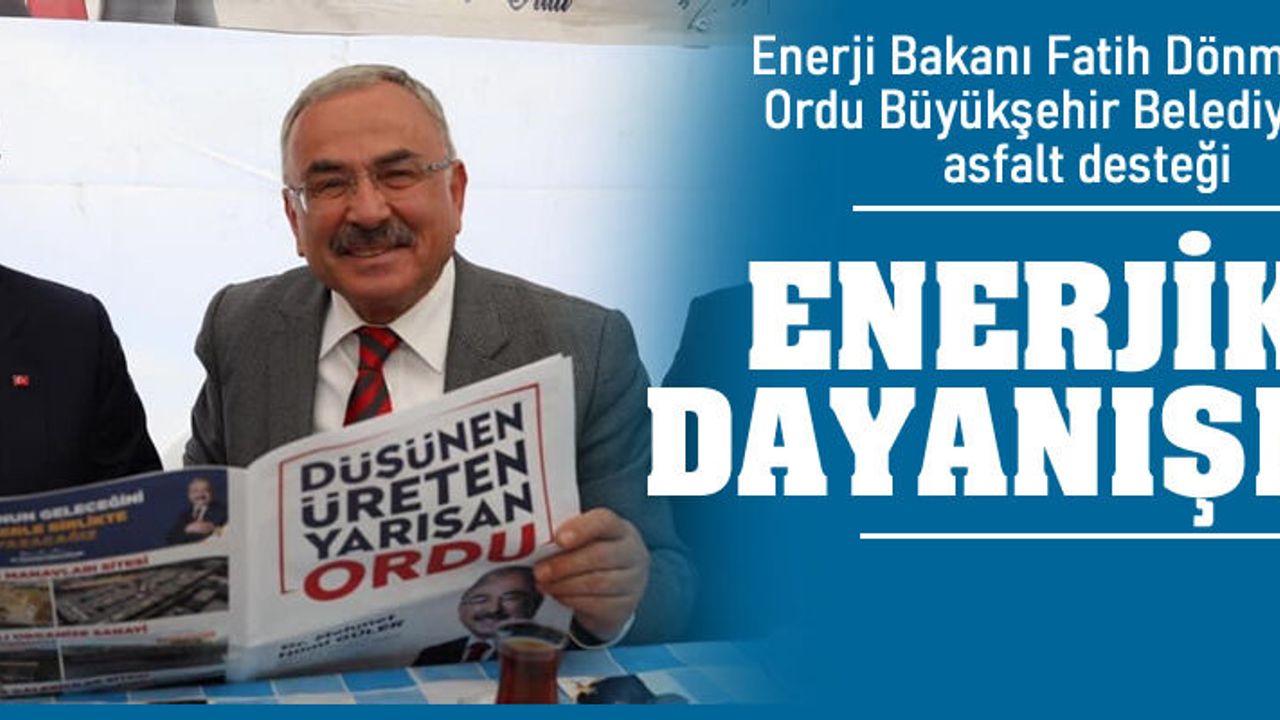 İki Enerji Bakanının dayanışmasından Ordu kazançlı çıkıyor