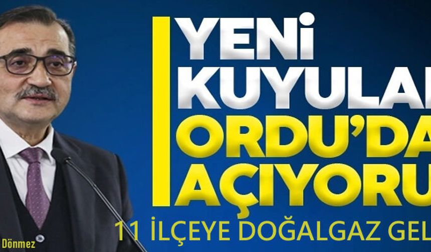 Ordu'da 11 ilçeye doğalgaz geliyor!